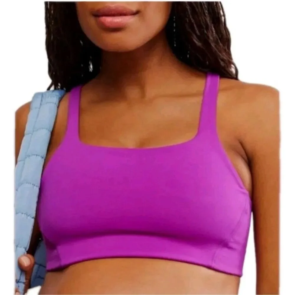 Free People x Hatch Never Better Square Neck Maternity Sports Bra XS NWT Berry